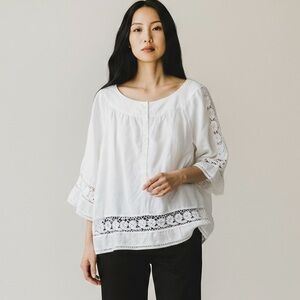 Chico's Ivory Cotton Blouse Size 2